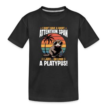 Funny aesthetic Kawaii Platypus - Kids' Premium Organic T-Shirt - black - Front