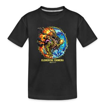 Chimère élémentaire | Dragon des 3 éléments - T-shirt bio Premium Enfant - noir - Devant