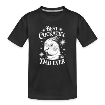 calopsitte disant papa cockatiel cadeau - T-shirt bio Premium Enfant - noir - Devant