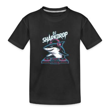 DJ SHARKDROP Shark DJ Booth Rave Vibes - Kids' Premium Organic T-Shirt - black - Front
