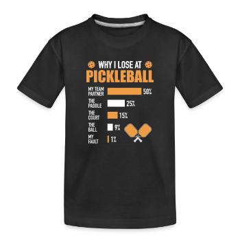 Wieso Pickleball Verliere Paddleball Geschenk - Kinder Premium Bio T-Shirt - Schwarz - Vorne