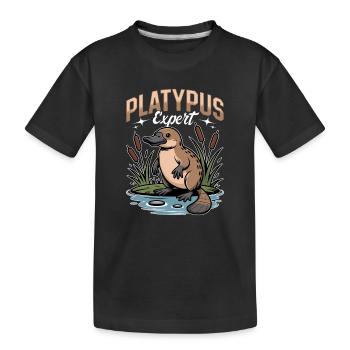 Funny aesthetic Kawaii Platypus - Kids' Premium Organic T-Shirt - black - Front