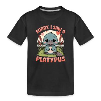 Funny aesthetic Kawaii Platypus - Kids' Premium Organic T-Shirt - black - Front