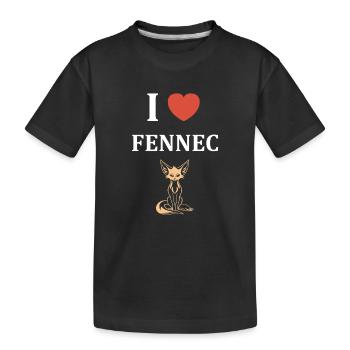 I like Fennec - Kids' Premium Organic T-Shirt - black - Front