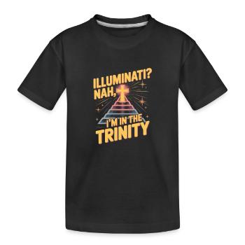 Christian Illuminati In The Trinity - Kids' Premium Organic T-Shirt - black - Front