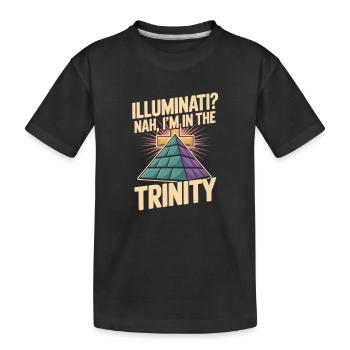 Christian Illuminati In The Trinity - Kids' Premium Organic T-Shirt - black - Front