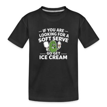 Pickleball serve - Kids' Premium Organic T-Shirt - black - Front