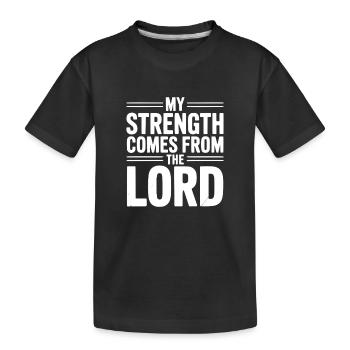 Ma force du Seigneur - T-shirt bio Premium Enfant - noir - Devant