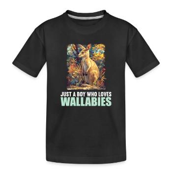 Wallabys Wallaby - Kinder Premium Bio T-Shirt - Schwarz - Vorne