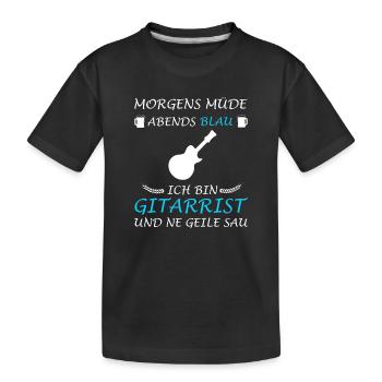 Gitarre Spruch Band Musikinstrument E-Gitarre - Kinder Premium Bio T-Shirt - Schwarz - Vorne