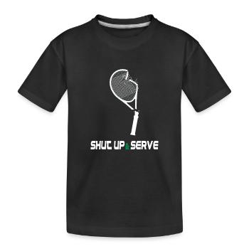 Tais-toi et sers – Design de tennis amusant - T-shirt bio Premium Enfant - noir - Devant