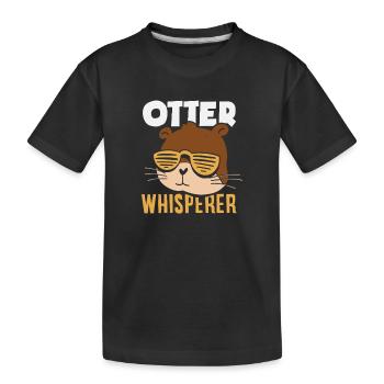 Sea Otter Whisperer - Kids' Premium Organic T-Shirt - black - Front