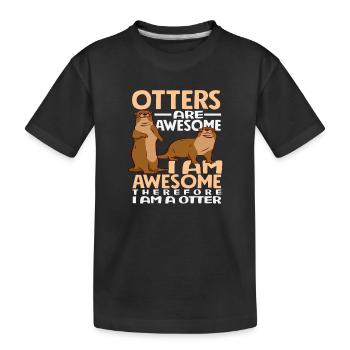Seeotter Cartoon I'm Awesome - Kinder Premium Bio T-Shirt - Schwarz - Vorne