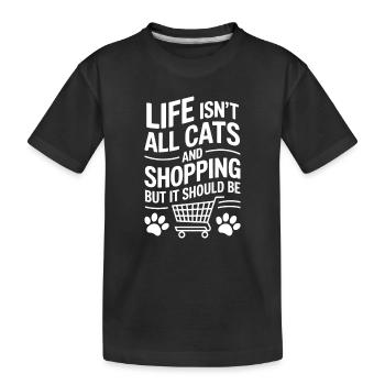 Shopping Dire Chats Drôle Shopping Cadeau - T-shirt bio Premium Enfant - noir - Devant