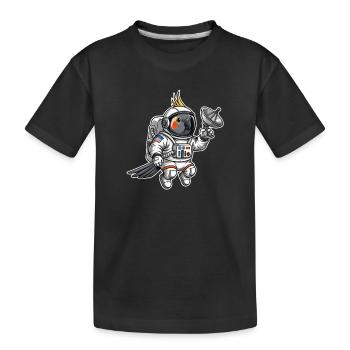 oiseau de l’espace astronaute calopsitte - T-shirt bio Premium Enfant - noir - Devant