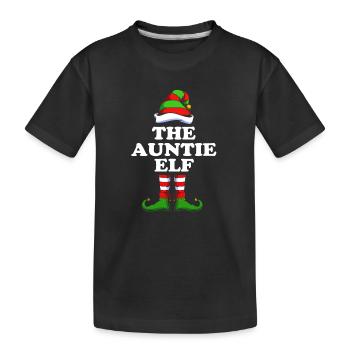 Aunt Elf Elf Christmas Gift - Kids' Premium Organic T-Shirt - black - Front
