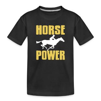 Horse Power Racing Humor for Jockey Fans - Kinder Premium Bio T-Shirt - Schwarz - Vorne