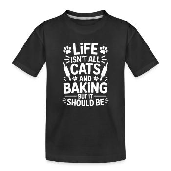 Pâtisserie Dire Chats Drôle Pâtisserie Cadeau - T-shirt bio Premium Enfant - noir - Devant