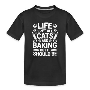 Pâtisserie Dire Chats Drôle Pâtisserie Cadeau - T-shirt bio Premium Enfant - noir - Devant