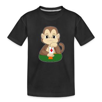 Monkey Poker Jeu de cartes de poker - T-shirt bio Premium Enfant - noir - Devant