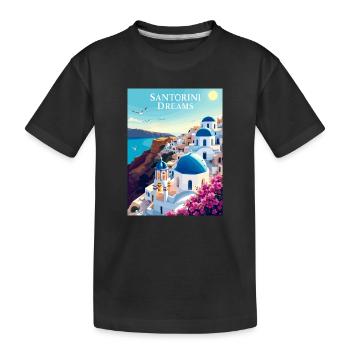 Santorini Träume - Kinder Premium Bio T-Shirt - Schwarz - Vorne