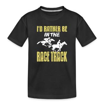 Wishing for Trackside Thrills and Racing Horses - Kinder Premium Bio T-Shirt - Schwarz - Vorne