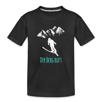 Skispringen - Kinder Premium Bio T-Shirt - Schwarz - Vorne
