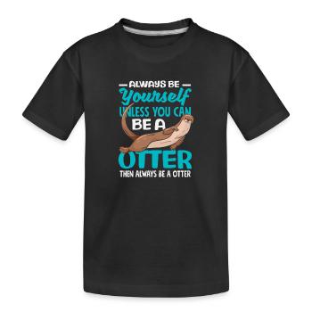 Sei Du Selbst Seeotter Cartoon - Kinder Premium Bio T-Shirt - Schwarz - Vorne