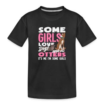 Girl I'm Some Dogs Sea Otter Cartoon - Kids' Premium Organic T-Shirt - black - Front