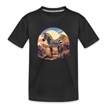 Zebras Zebra - Kinder Premium Bio T-Shirt - Schwarz - Vorne
