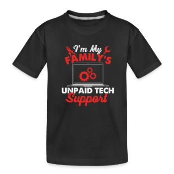 Der Go-to-Geek der unbezahlten Tech-Support-Familie - Kinder Premium Bio T-Shirt - Schwarz - Vorne
