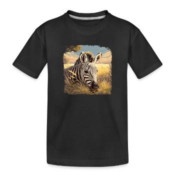 Zebras Zebra - Kinder Premium Bio T-Shirt - Schwarz - Vorne