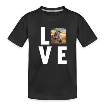 Zebras Zebra - Kinder Premium Bio T-Shirt - Schwarz - Vorne