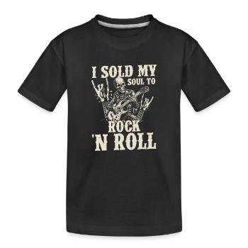 I Sold My Soul To Rock 'n Roll Music Guitar Rock - Kinder Premium Bio T-Shirt - Schwarz - Vorne