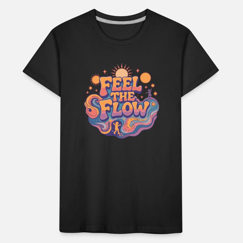 Psychedelisch Retro – Feel the Flow Kinder Premium Bio T-Shirt