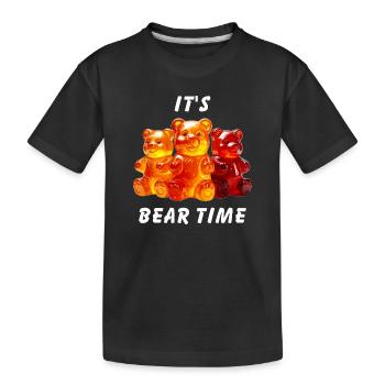 GUMMIBÄREN IT'S BEAR TIME - Kinder Premium Bio T-Shirt - Schwarz - Vorne