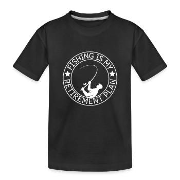 Angeln ist mein Altersvorsorge Angeln - Kinder Premium Bio T-Shirt - Schwarz - Vorne