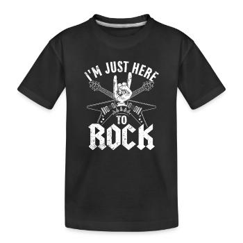 I'm Just Here To Rock Music Guitar Band - Kinder Premium Bio T-Shirt - Schwarz - Vorne