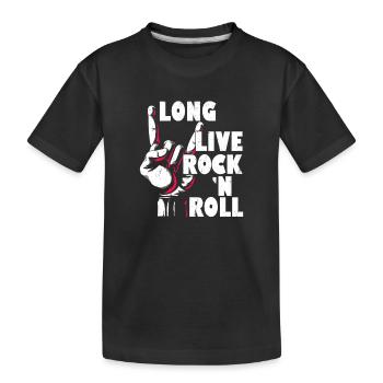 Long Live Rock 'n Roll Music Guitar Rock Band - Kinder Premium Bio T-Shirt - Schwarz - Vorne