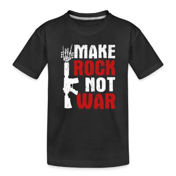 Make Rock Not War Music Guitar Rock Band - Kinder Premium Bio T-Shirt - Schwarz - Vorne