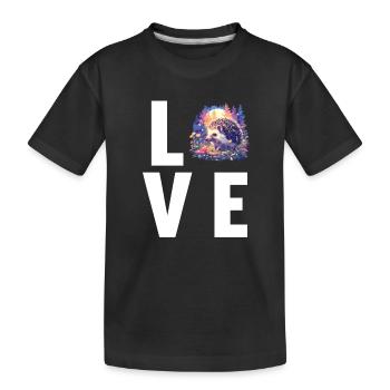 Igel - Kinder Premium Bio T-Shirt - Schwarz - Vorne