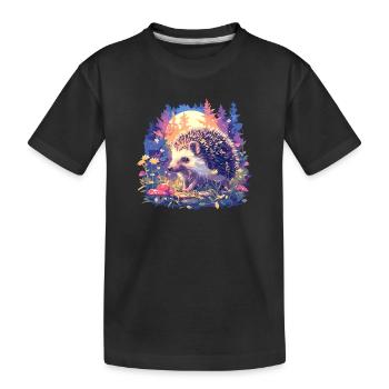Igel - Kinder Premium Bio T-Shirt - Schwarz - Vorne