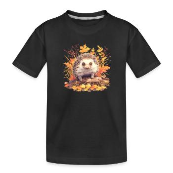 Igel - Kinder Premium Bio T-Shirt - Schwarz - Vorne