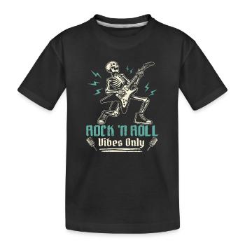 Rock 'N Roll Vibes Only Rock Band Guitar Music - Kinder Premium Bio T-Shirt - Schwarz - Vorne