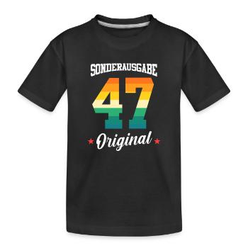 47 Geburtstag - Kinder Premium Bio T-Shirt - Schwarz - Vorne