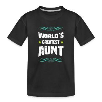 Weltbeste Tante Motiv - Kinder Premium Bio T-Shirt - Schwarz - Vorne