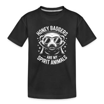 Honigdachs Spruch Lustiges Honigdachs Geschenk - Kinder Premium Bio T-Shirt - Schwarz - Vorne