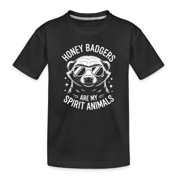 Honigdachs Spruch Lustiges Honigdachs Geschenk - Kinder Premium Bio T-Shirt - Schwarz - Vorne