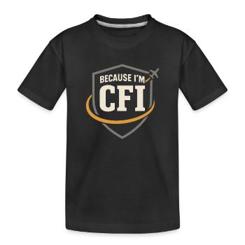 Instructeur de vol Cfi Pilote Instructeur d’aviation - T-shirt bio Premium Enfant - noir - Devant
