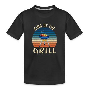 Roi du gril – Design de barbecue rétro - T-shirt bio Premium Enfant - noir - Devant